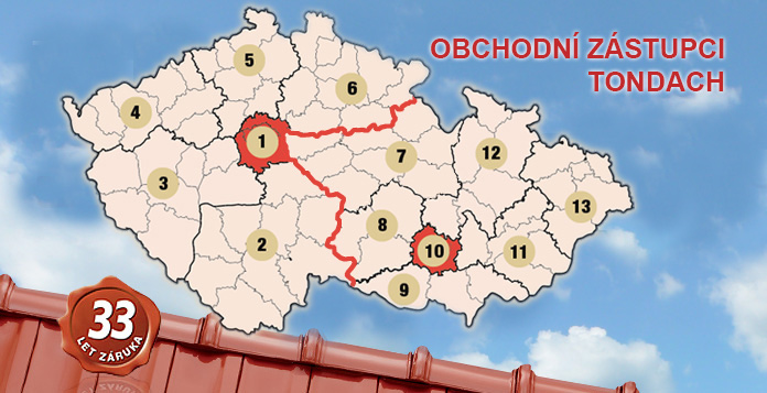 Mapa obchodních zástupců Tondach